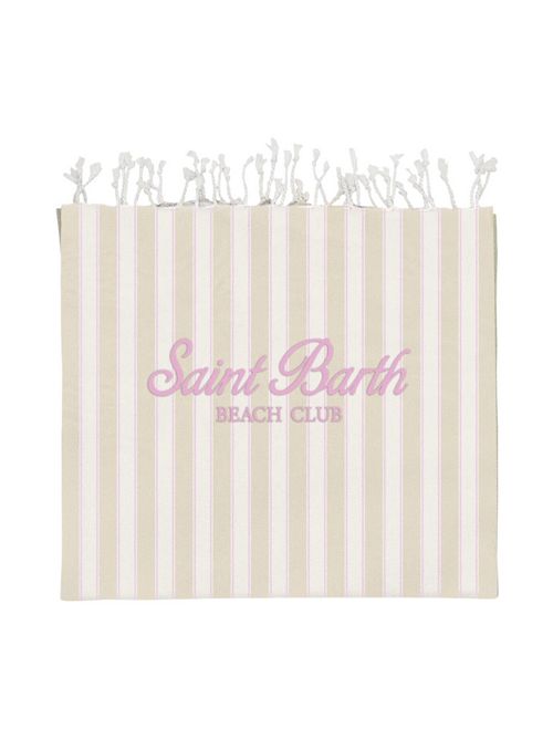 telo mare donna a righe bianco e rosa MC2 Saint Barth | FOUTAS LIGHT N-BEACH STRIPES1121